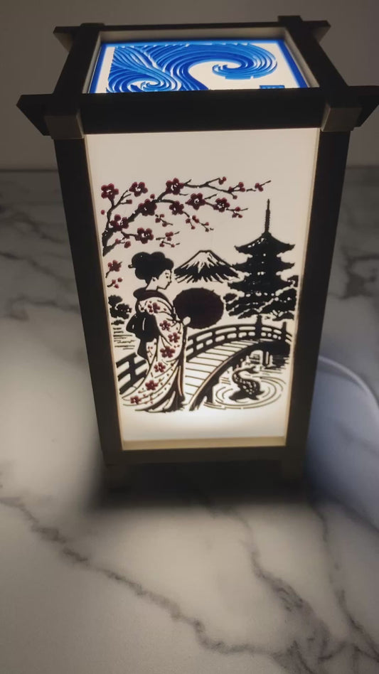 Custom Japanese-style Lamp (pick 4 panels of your choice)